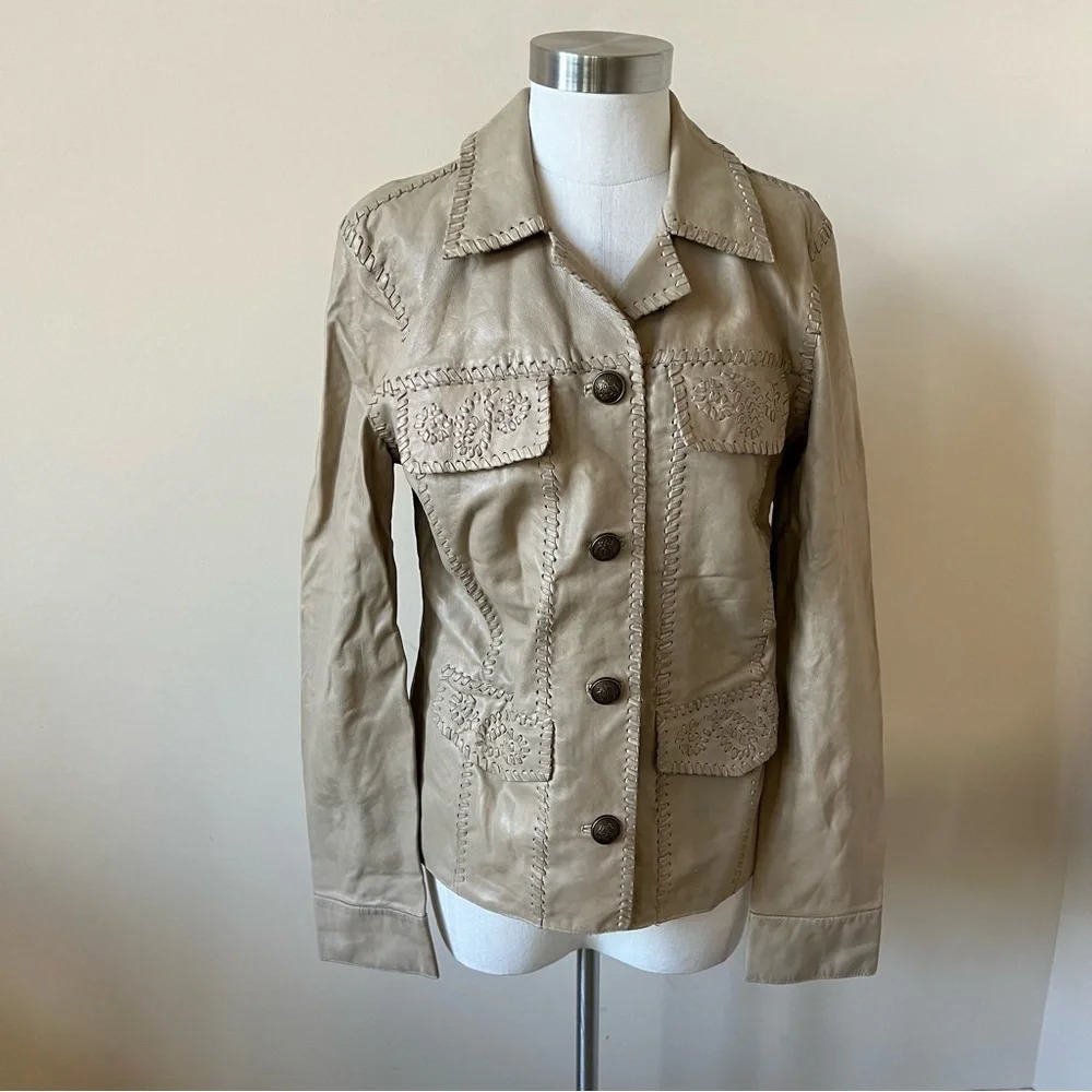Free People We thefree crescent moon genuine leather jacket 17892 - Picture 3 of 10
